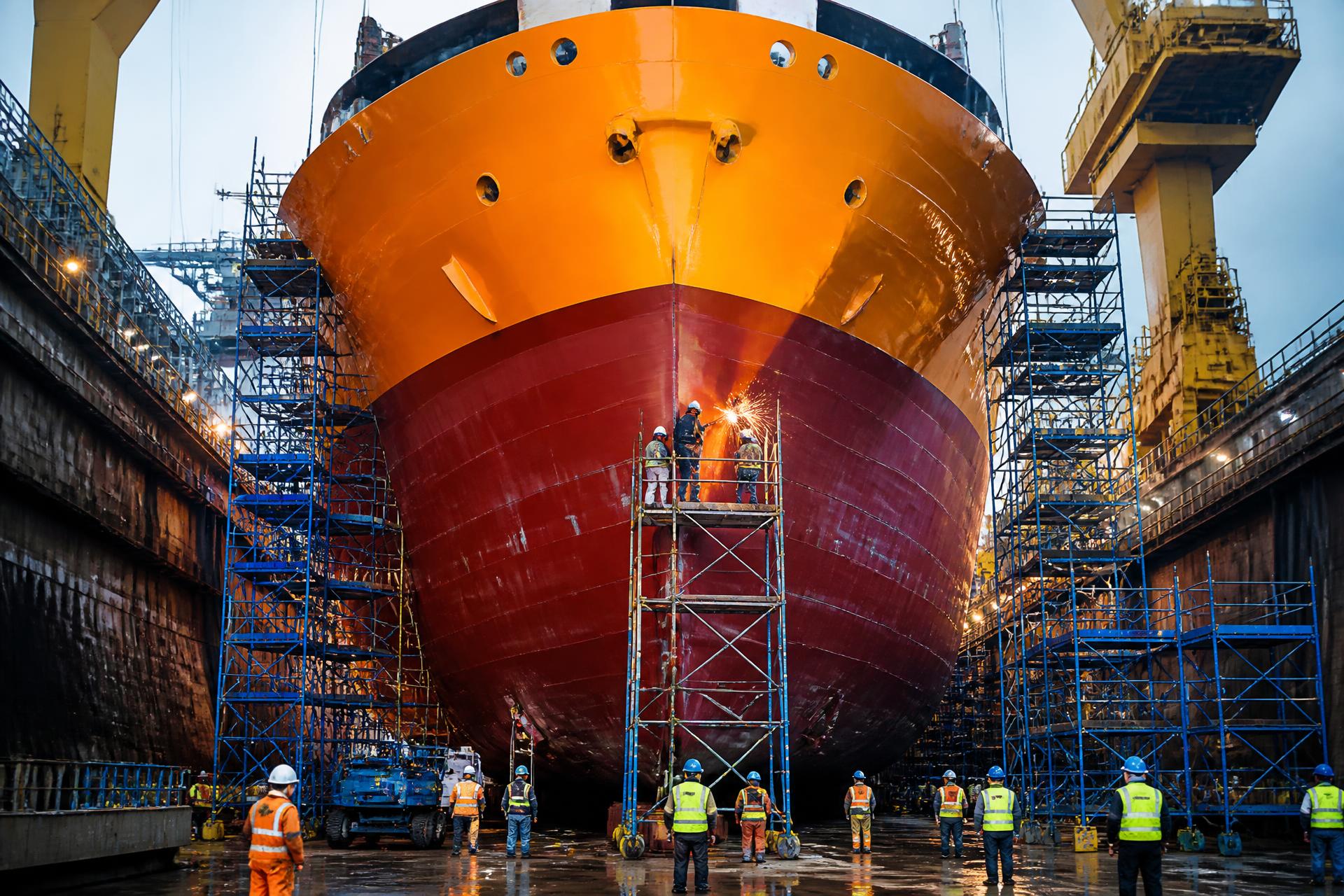 Vessel in drydock